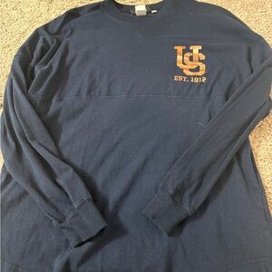 Navy Long Sleeve Shirt with Gold universal logo